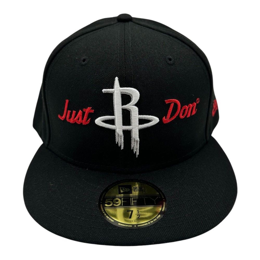 New Era x Just Don Houston Rockets Hat Cap 7 1/2 Black 59Fifty NBA Basketball